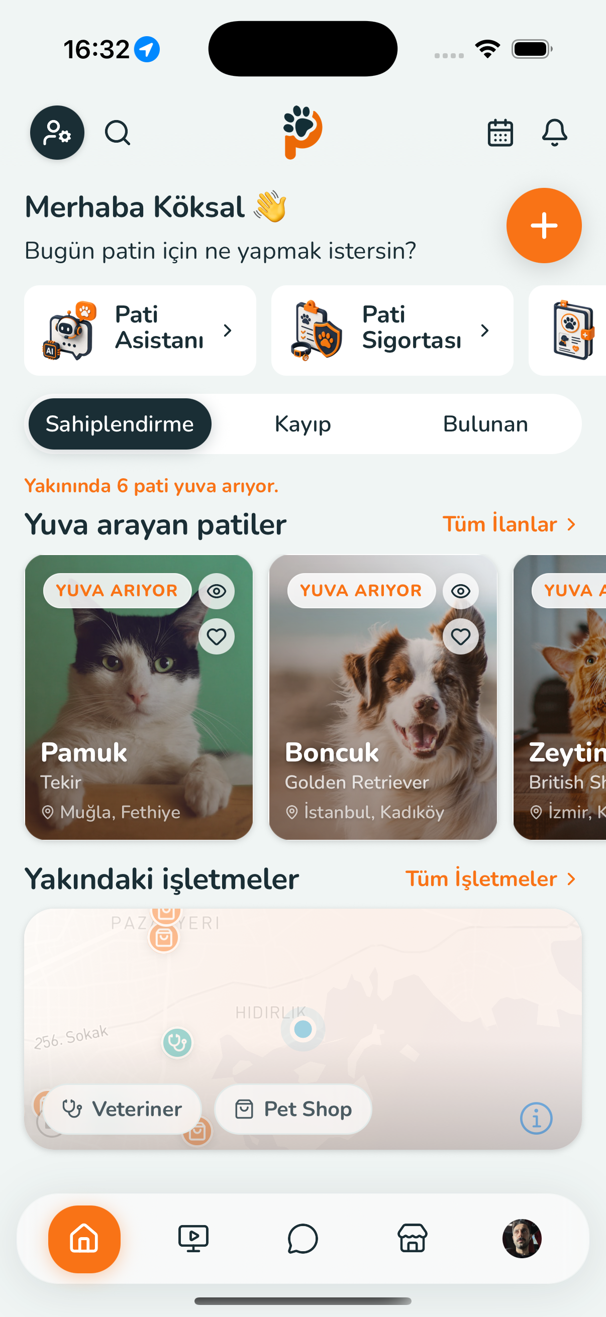 PatiBase ana ekran